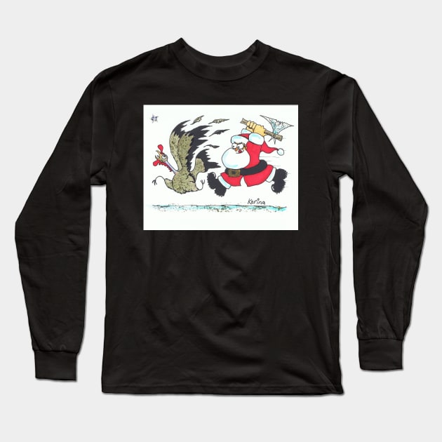 Christmas Dinner Long Sleeve T-Shirt by Keenart